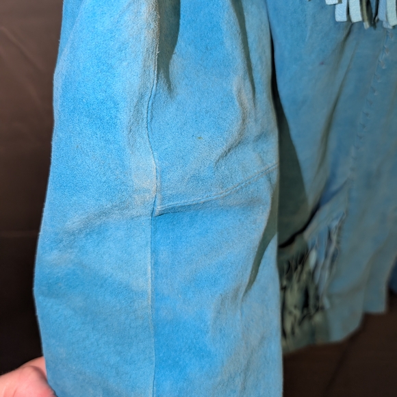 Marc Mattis Turquoise Suede Fringe Jacket - Picture 7 of 8